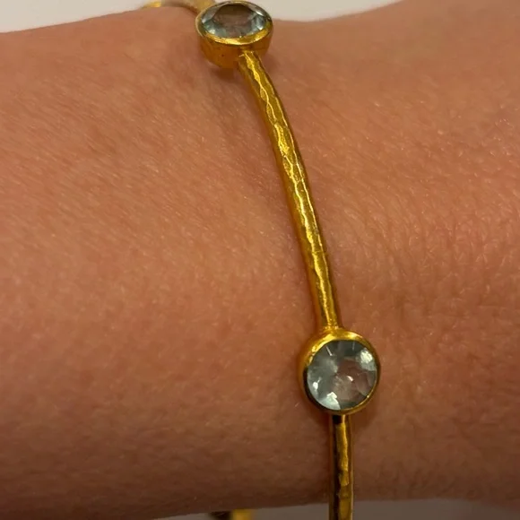 Julie Vos Milano Luxe Bangle Aquamarine S - Picture 3 of 3